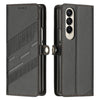 For Samsung Galaxy Z Fold3 5G Embossed Multi-functional Wallet Retro Leather Phone Case(Black)