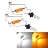 2 PCS T20/7440 10W 1000 LM 6000K White + Yellow Light DRL&Turn Light with 42 SMD-2835-LED LampDC 12-24V