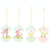 Easter Wooden Pendants Festive Atmosphere Decorative Items(Purple Pants Take Carrot Rabbit)