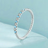 S925 Sterling Silver Platinum Zircon Vintage Blue Turquoise Ring(No.8)