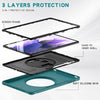 For Samsung Galaxy Tab S7 FE 12.4 inch T730 360 Degree Rotation PC+TPU Protective Cover with Holder & Hand Strap(Light Blue)