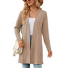 Autumn And Winter Women Button Long Sleeve Loose Cardigan Jacket, Size: XXL(Khaki)
