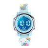 JNEW A380-86664 Children Cartoon 3D Happy Small Elephant Alarm Waterproof Sports LED Digital Watch(Light Blue)