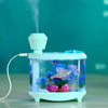 460ML Fish Tank Style Ultrasonic Aromatherapy Air Purifier Humidifier USB Atomizer with LED Night Light(Green)