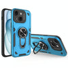 For iPhone 15 Metal Rotating Bracket TPU + PC Magnetic Phone Case(Blue)