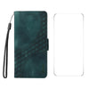 For Samsung Galaxy A36 / A56 ENKAY Embossed Rhombus Starry Leather Phone Case with Screen Film(Green)