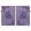 For Samsung Tab A 8.0 2019 T290/T295/T297 Butterfly Flower Embossed Leather Tablet Case(Purple)