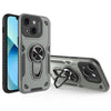 For iPhone 13 Metal Rotating Bracket TPU + PC Magnetic Phone Case(Carbon Grey)