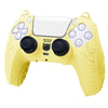 For Sony PS5 Cat Ear Shape Gamepad Silicone Protective Case(Yellow)