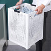 Foldable Dirty Clothes Basket Wall Mounted Bathroom Dirty Clothes Storage Frame Plastic Laundry Basket, Specification: Plus Large Gray