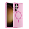 For Samsung Galaxy S23 Ultra 5G MagSafe Frosted Translucent TPU + PC Full Coverage Phone Case(Pink)