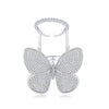 Fashion Adjustable Butterfly Shape Ring with Diamond Women Jewelry, Ring Size:7(Platinum)