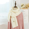 Winter Students All-Match Knitting Thickening Warm Small Fresh Scarf, Size:210 x 40cm(Avocado-White)