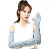 1pair Long Sunscreen Gloves Summer Women Extended Arm Guards Anti-ultraviolet Ice Sleeves Free Code(Grey)