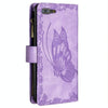 For iPhone 8 Plus / 7 Plus Flying Butterfly Embossing Pattern Zipper Horizontal Flip Leather Case with Holder & Card Slots & Wallet(Purple)