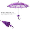Wedding Parties Bridal Lace Cotton Umbrella Dancing Photography Prop Umbrella(Rose Red)