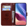 For Xiaomi Redmi K40 / K40 Pro Rose Embossed Horizontal Flip PU Leather Case with Holder & Card Slots & Wallet(Brown)