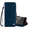 For Xiaomi Redmi 4X Business Style Oil Wax Texture Horizontal Flip Leather Case with Holder & Card Slots & Wallet(Blue)