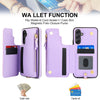 For Samsung Galaxy A54 Double Flap Zipper RFID Leather Phone Case with Short Lanyard(Light Purple)
