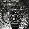 SMAEL 8080 Outdoor Sports Waterproof Multifunctional Glowing Double Dial Watch(Black Orange)