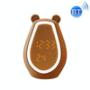 Bear Alarm Clock LED Digital Silent Bedside Lamp Bluetooth Speaker USB Charging Children Cartoon Night Light(Bluetooth+Small Program Version)