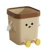 Cute Square Trash Can Household Living Room Bathroom Garbage Bin, Style: 12L Sitting Brown