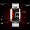 SKMEI 1179 Multifunctional Men Outdoor Sports Noctilucent Waterproof LED Digital Watch(Silver)