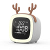 Cartoon Deer Shape Children Snooze Multifunctional USB Rechargeable Student LED Alarm Clock(Gray)