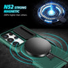 For Samsung Galaxy S24 Ultra 5G Sliding Camshield MagSafe Holder TPU Hybrid PC Phone Case(Deep Green)