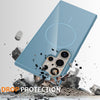 For Samsung Galaxy S23 Ultra 5G Glossy TPU Shockproof MagSafe Phone Case with Lanyard(Blue)
