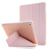 For iPad 9.7 (2018) & (2017) Airbag Deformation Horizontal Flip Leather Case with Holder & Pen Holder(Pink)