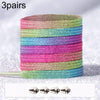 3pairs Elastic No Tie Shoelaces Metal Lock Dazzling Color Laces 100cm(Colorful)