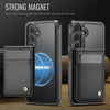 For Samsung Galaxy S25+ 5G JEEHOOD J06 British Style RFID MagSafe Card Bag PU Phone Case(Black)