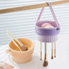 Makeup Brush Cleaning Bowl Storage Drying Rack Silicone Cosmetic Egg Cleaning Tool(Purple)