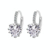 Cute Heart Real 925 Sterling Silver Cubic Zirconia Stone Earrings