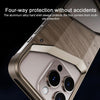 For iPhone 15 Pro Max Aluminum Alloy Solid Wood Frameless Hollow Metal Phone Case(Gold)