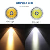 XHP70.2  Diving Flashlight 3000 Lumens IPX8 Waterproof Underwater 80m 5000mAh x 2 Yellow Light