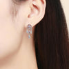 Sterling Silver Long Earrings Inlaid Female Earrings