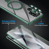 For Samsung Galaxy S25 Ultra 5G MagSafe Magnetic HD Frosted Tempered Glass Holder Phone Case(Green)
