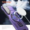 For Samsung Galaxy A35 5G Shield Frame Holder MagSafe Phone Case(Purple)