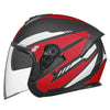 GXT Electric Vehicle Four Seasons Sun Protection & Windshield Double Lens Helmet, Size: M(Matt Black Red)