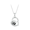 S925 Sterling Silver Platinum Plated Love Panda Necklace(SCN515)