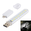 8LEDs 5V 200LM USB LED Book Light Portable Night Light, with 8 Pin Adapter(White Light)