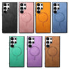 For Samsung Galaxy A06 4G Solid Color Retro Magsafe PU Back Cover Phone Case(Black)