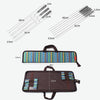 Outdoor Picnic Stainless Steel BBQ Bake Needle Barbecue Fork U-shaped Environmental Wooden Handle 7 Piece Set