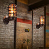 Retro Industrial Cage Wall Lamp Attic Interior Lighting Iron Copper Wall Lamp without Bulb(Black)