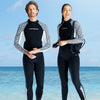 DIVE & SAIL 3mm Warm One-Piece Long Sleeve Wetsuit Thickened Winter Swimming And Surfing Suit, Size: L(Female Black)