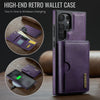 For Samsung Galaxy S24 Ultra 5G DG.MING M6 Series RFID Tri-fold Card Bag Removable Leather Phone Case(Purple)