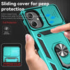 For Samsung Galaxy A06 4G Sliding Camshield Holder Phone Case(Cyan Blue)