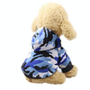 Camouflage Dog Hoodie, Small - Blue, Cotton Coat Jacket